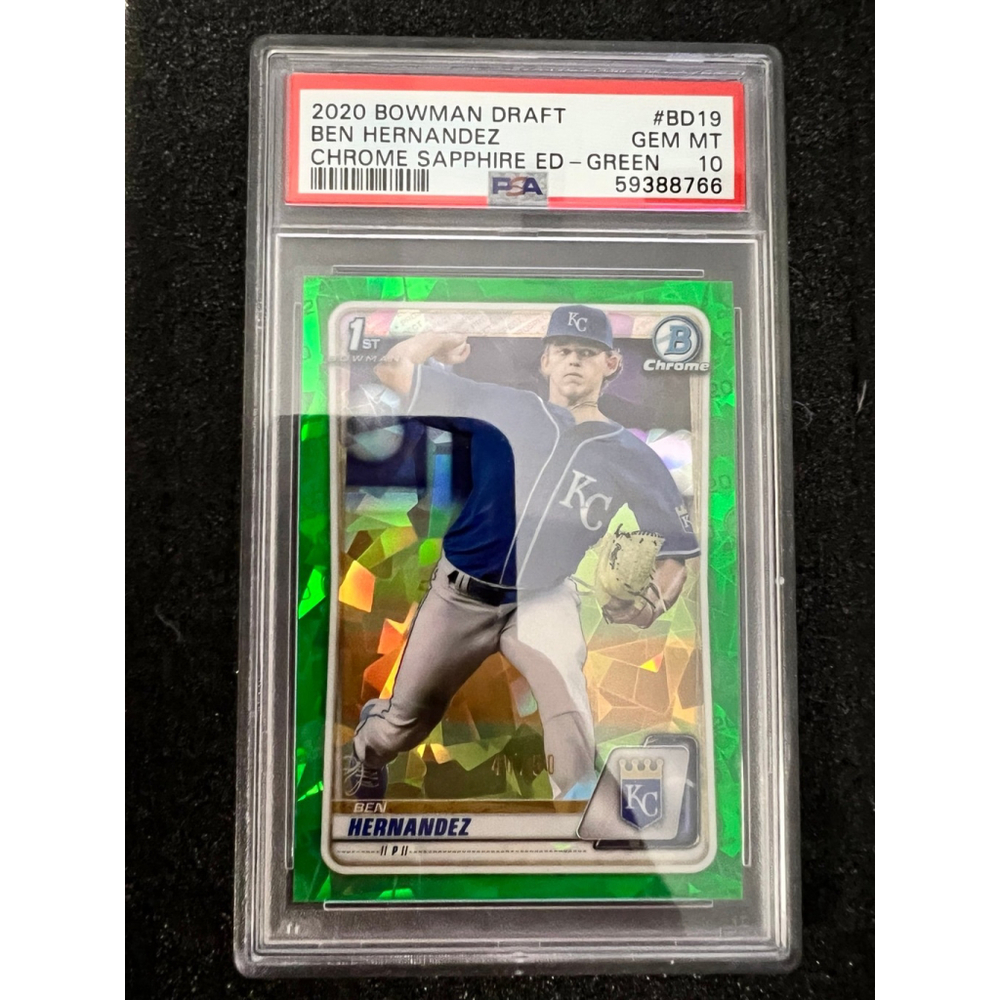 2020 Bowman Draft Chrome Sapphire Green Ben Hernandez Royals Rc /50
